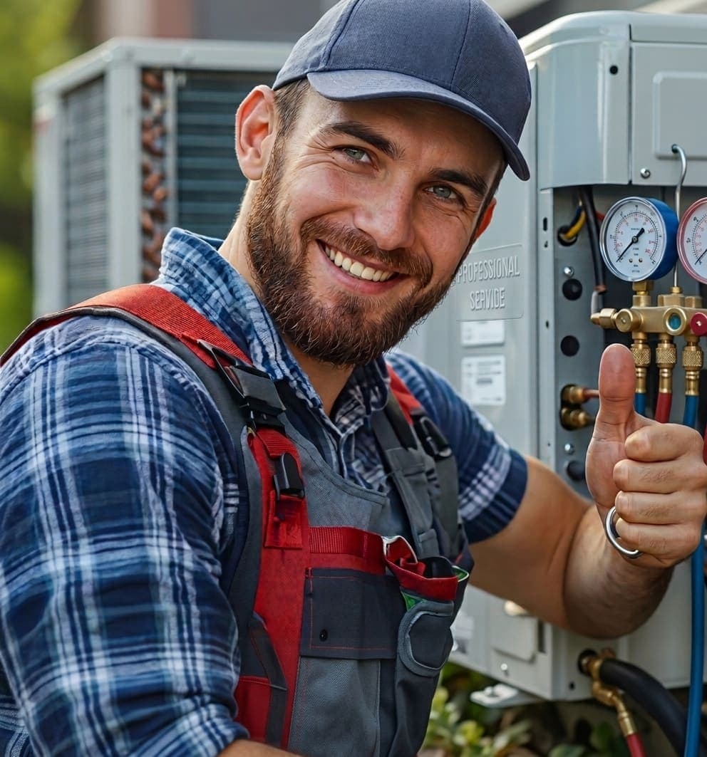 Close-up of AC service equipment