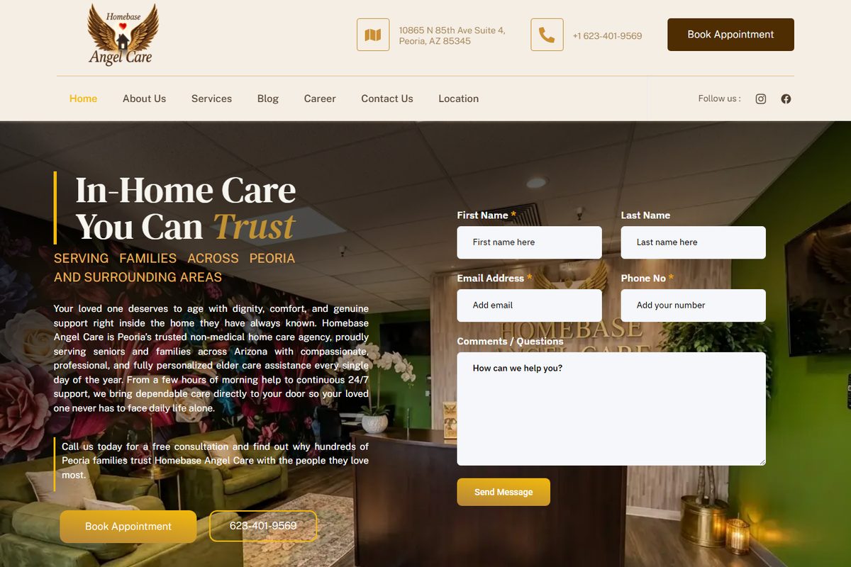 Homebase Angel Care website