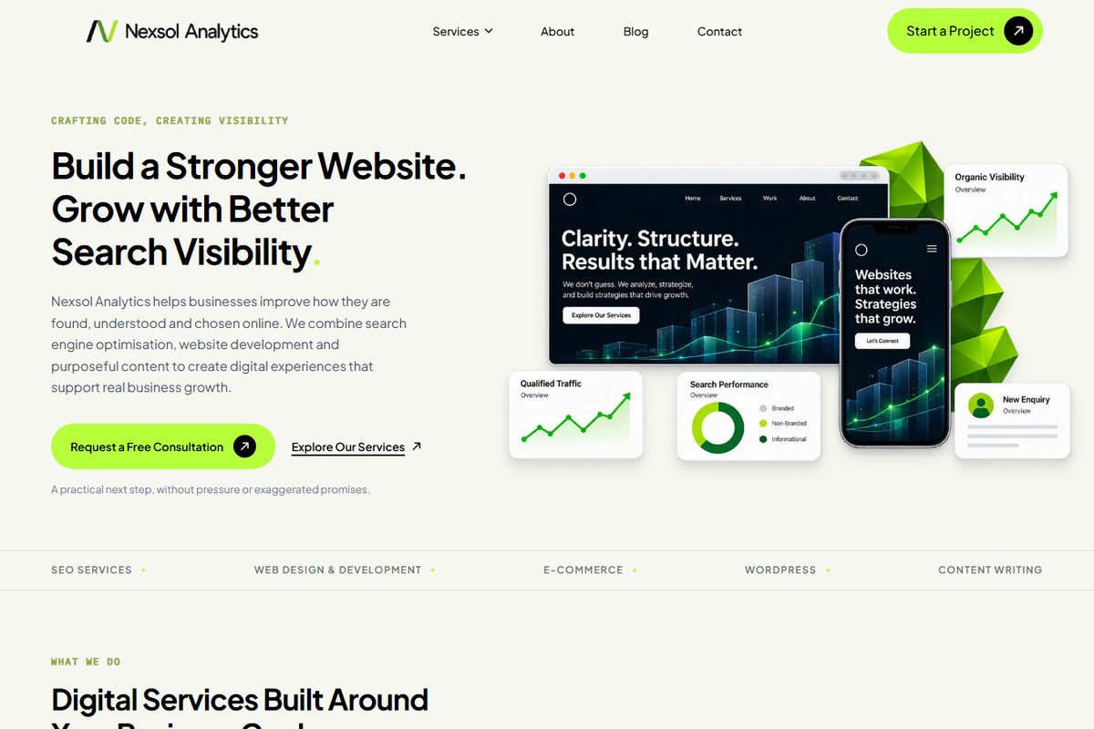 Nexsol Analytics website